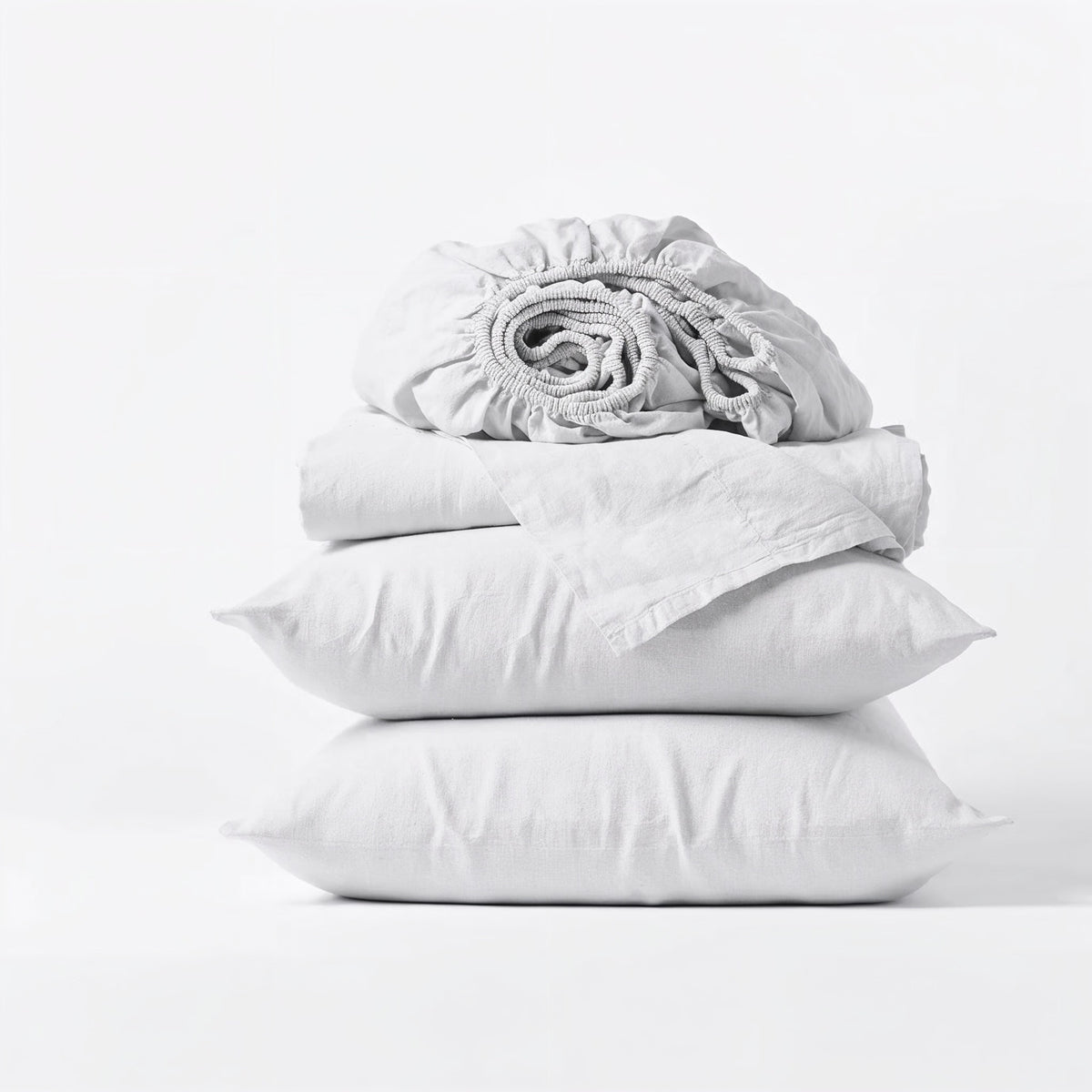white organic cotton sateen sheet set