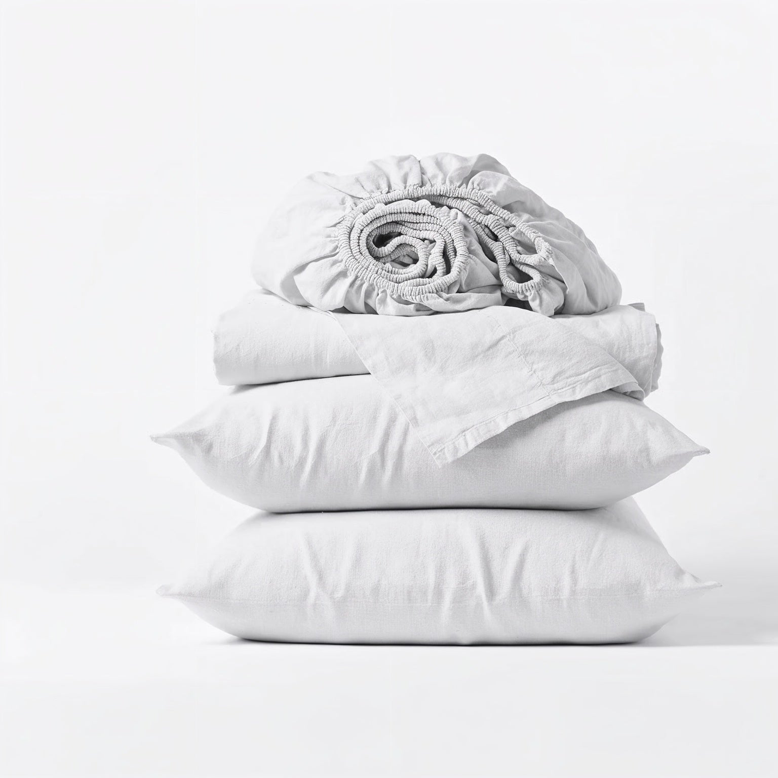 white organic cotton sateen sheet set