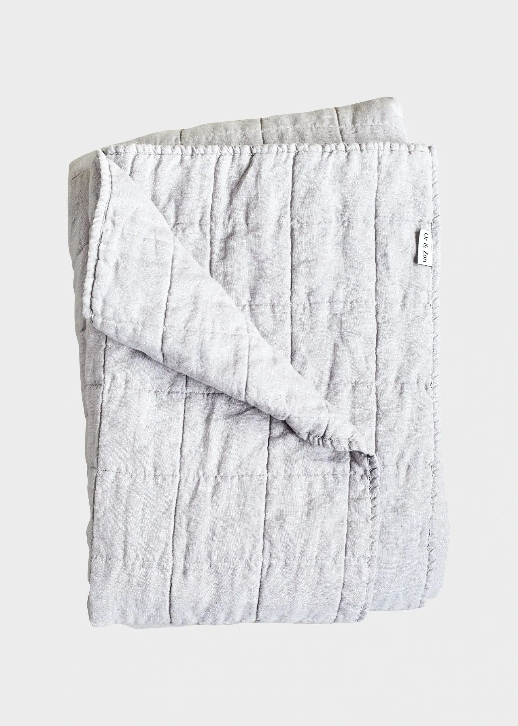Light grey discount quilted throw