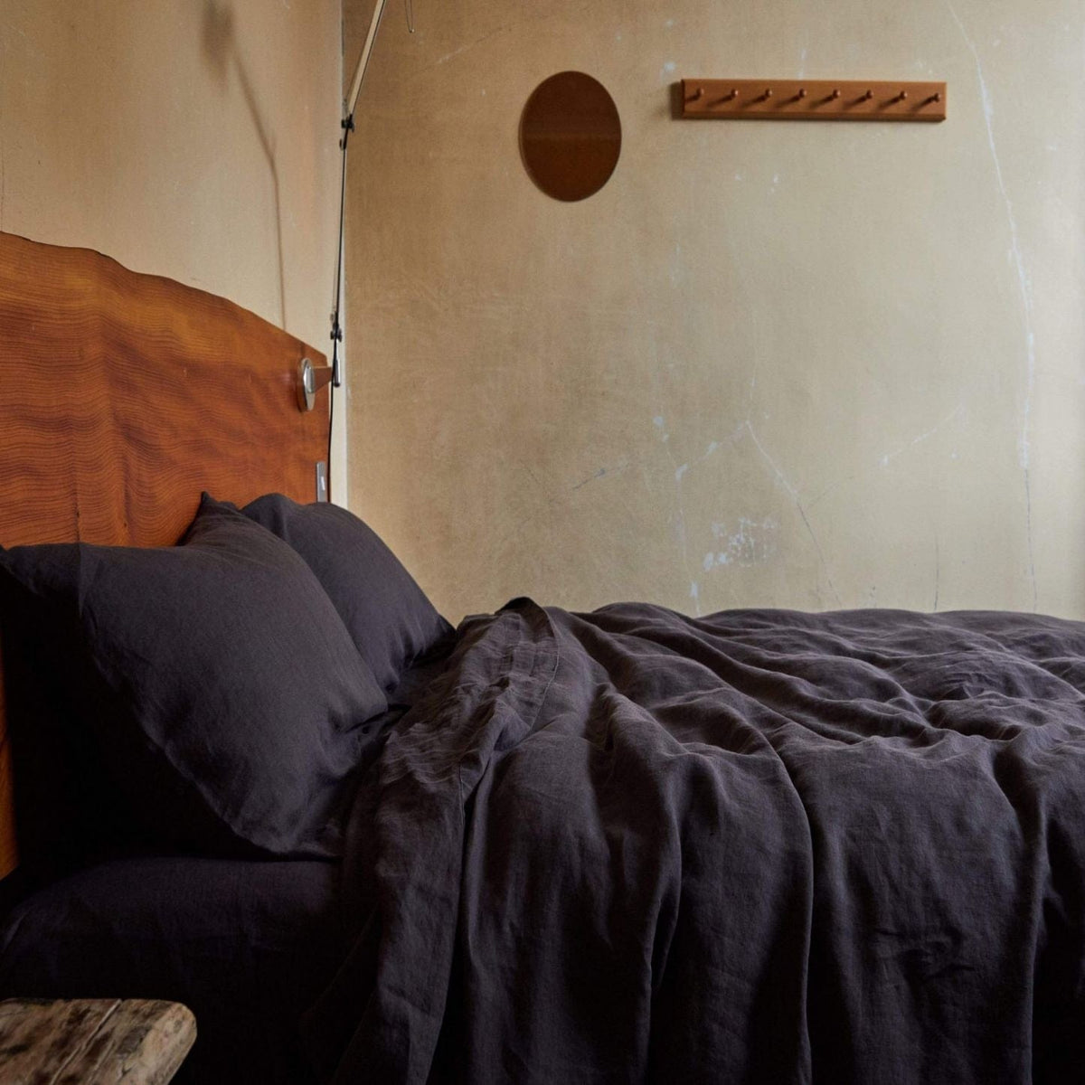 Charcoal Stonewashed Linen Duvet Cover