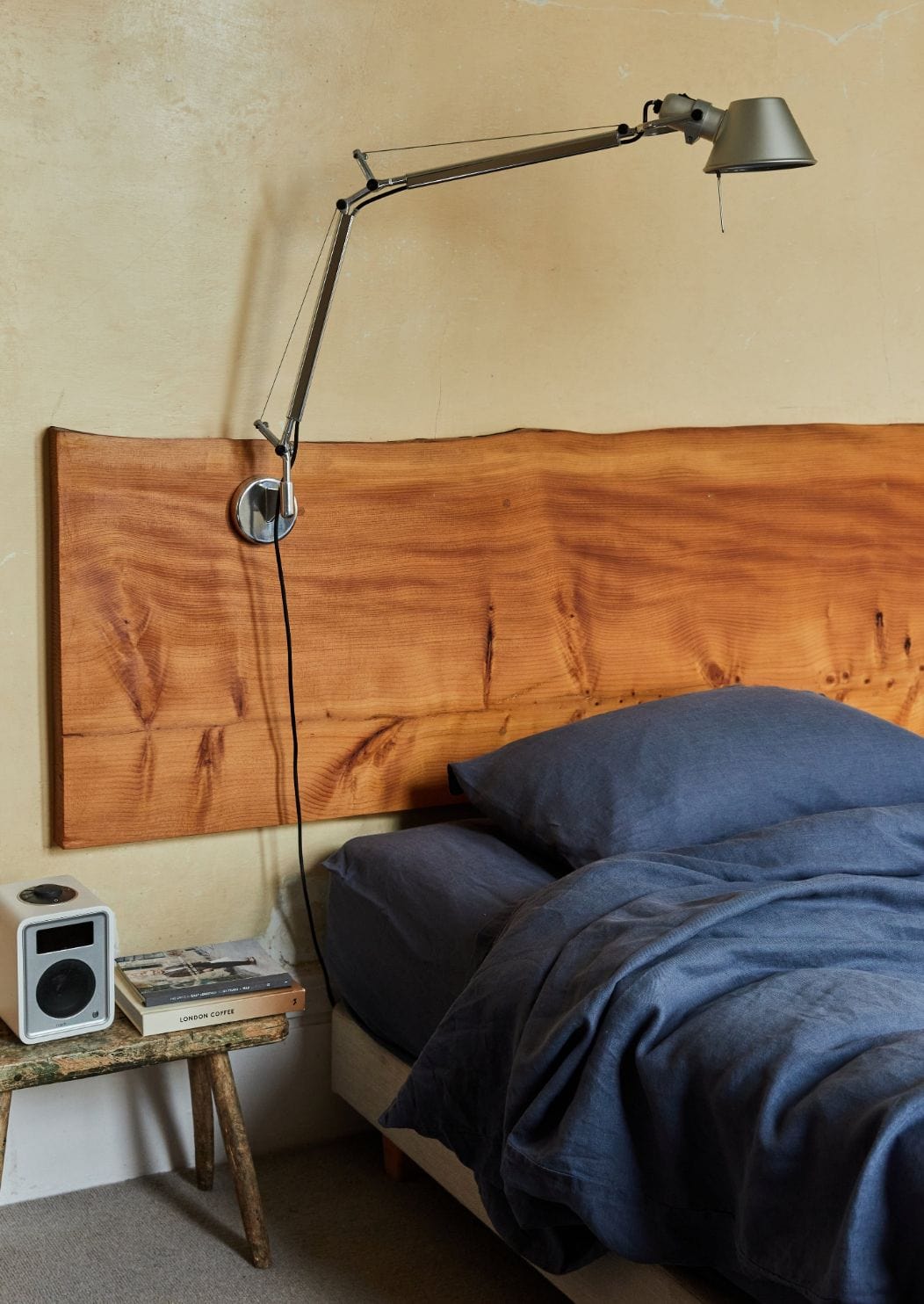 Navy Blue Stonewashed Linen Flat Sheet