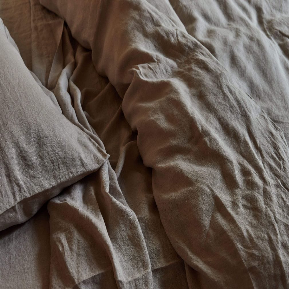 Sand Stonewashed Linen Fitted Sheet