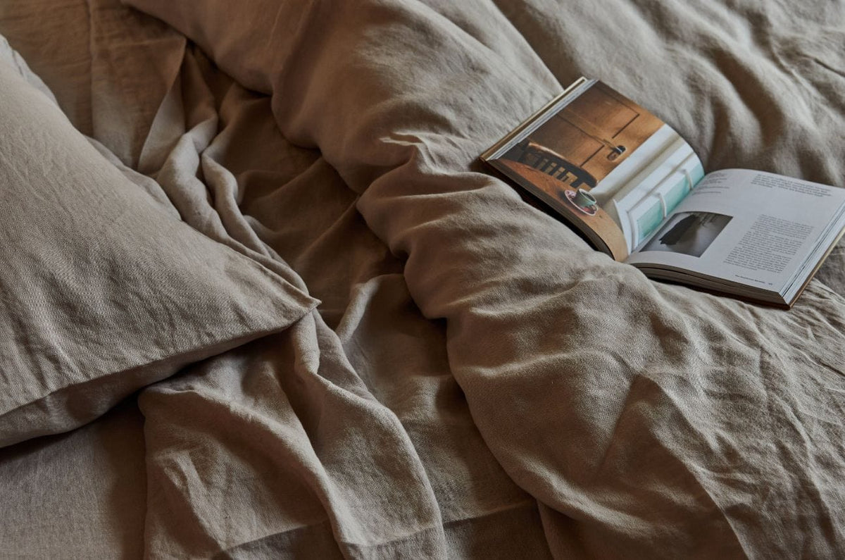 Sand Stonewashed Linen Flat Sheet