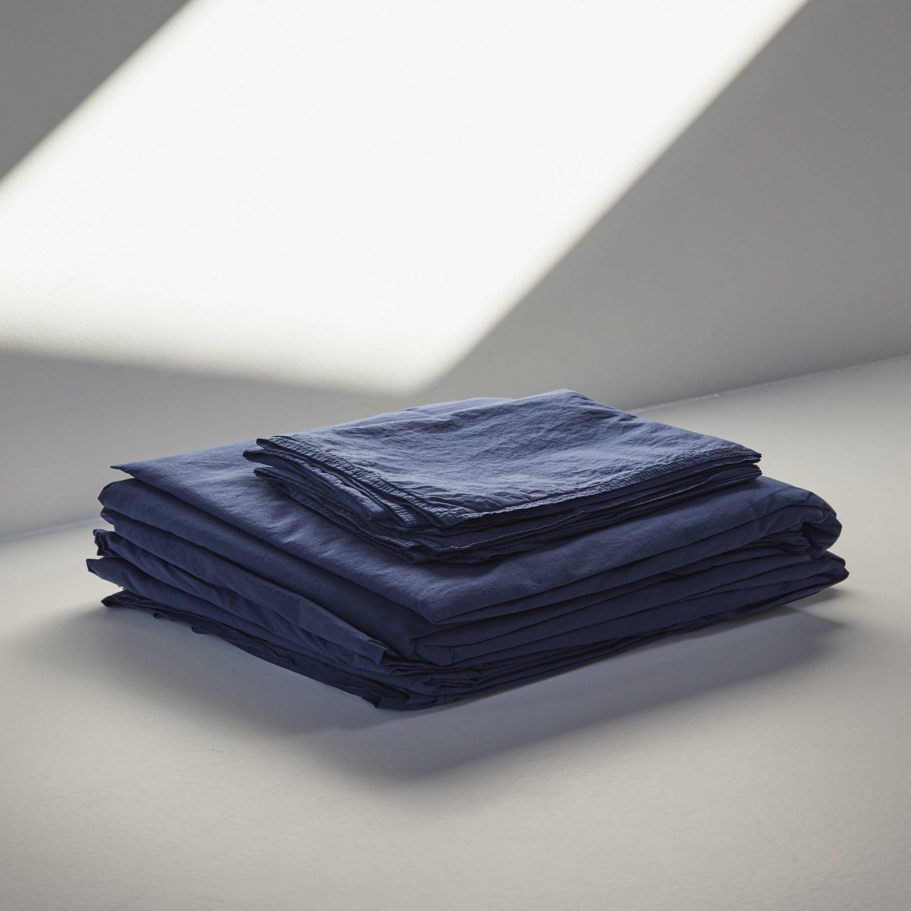 Blue Organic Percale Bedding Set