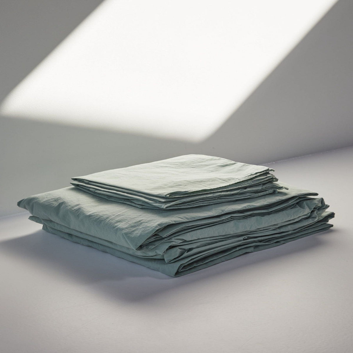 Organic Percale Sheet Set  - Frosty Green