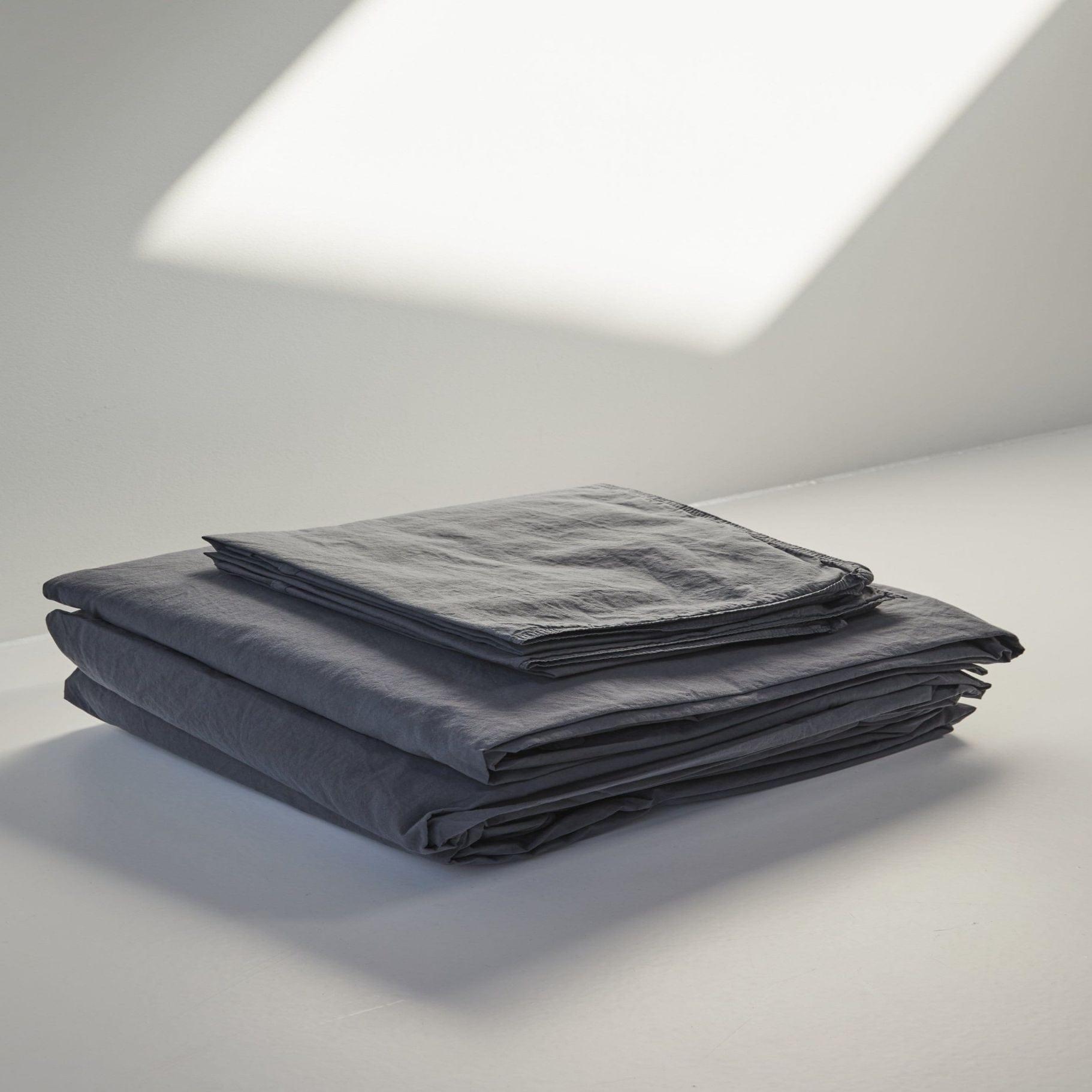 Cotton Percale Bedding Set - Rustic Grey