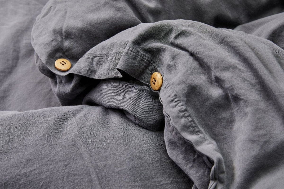 Organic Sateen Duvet Cover  - Iron Gate