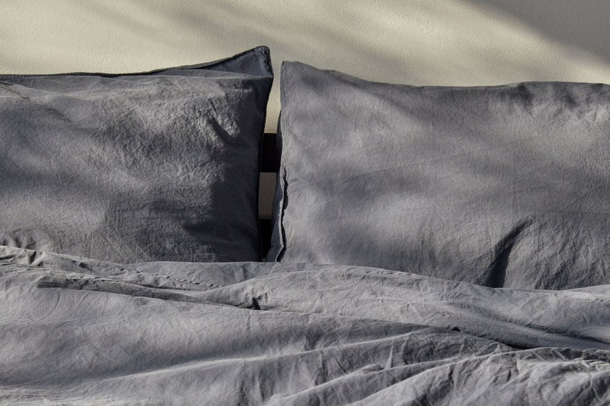 Cotton Percale Bedding Set - Rustic Grey