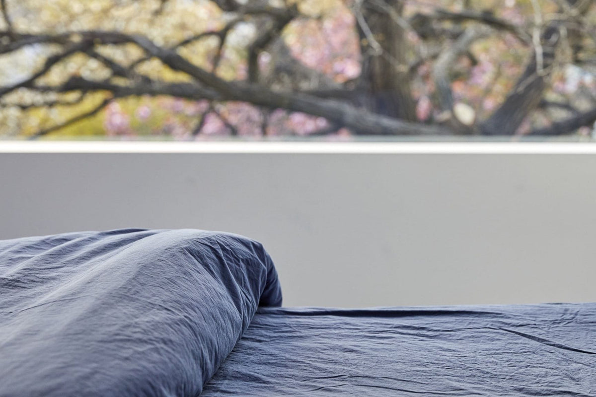 Organic Percale Duvet Cover  - Blue Oceana