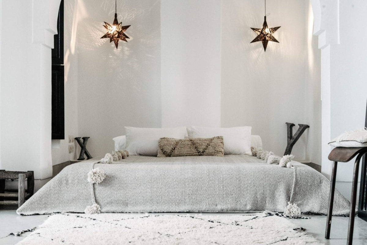 Moroccan Pom Pom Blanket