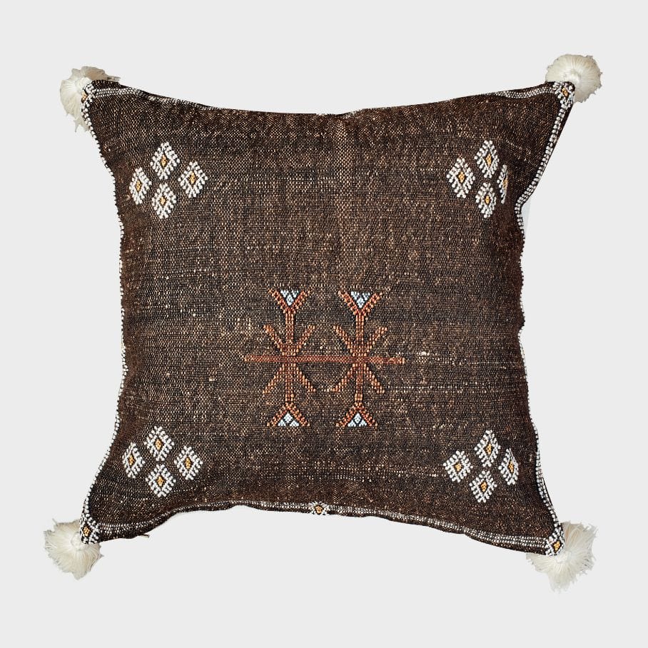 brown Princess Sabra cactus silk pillow cover