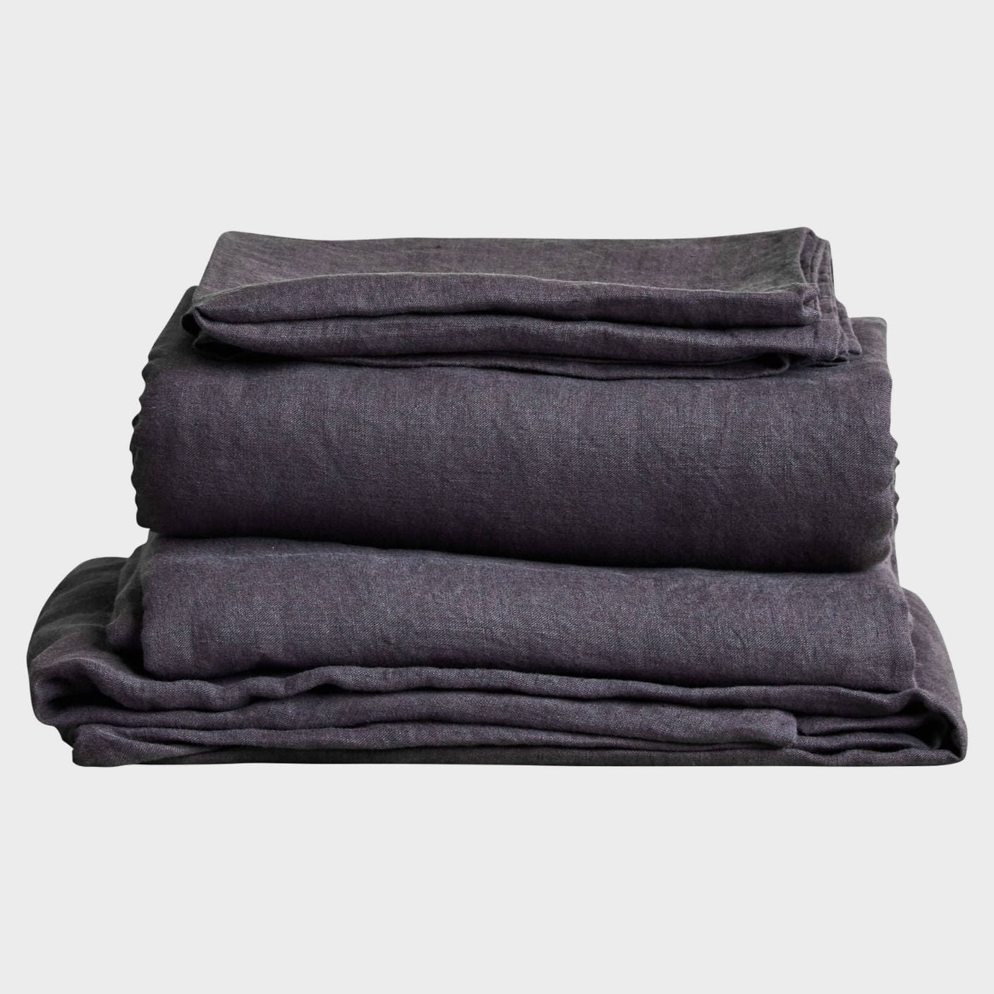 Charcoal Stonewashed Linen Bed Set